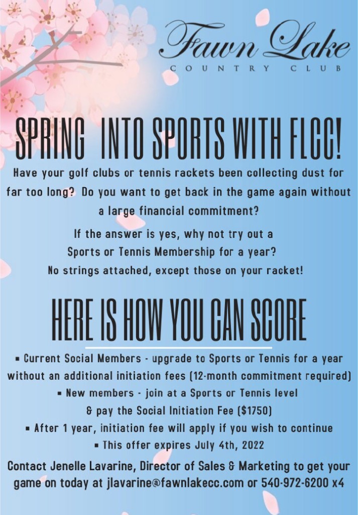 Spring Into Sports with Fawn Lake Country Club