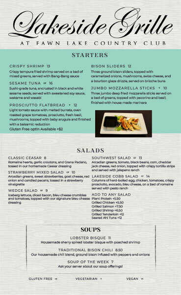 Lakeside Grille Menu