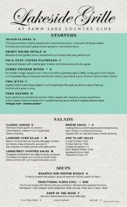 Lakeside Grille Menu